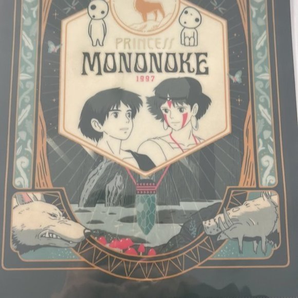 4/$25 Studio Ghibli Princess Mononoke Clear File Folder Retro Frame Japan - Picture 6 of 10